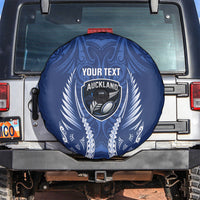 Auckland 2026 Rugby Custom Spare Tire Cover NZ Maori Silver Fern LT14 Blue - Polynesian Pride