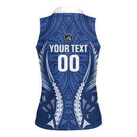 Auckland 2026 Rugby Custom Women Sleeveless Polo Shirt NZ Maori Silver Fern