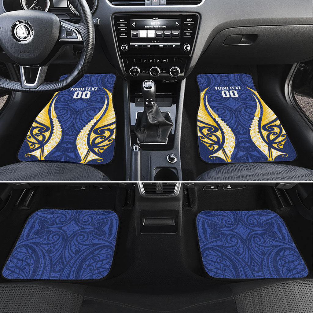 Bay of Plenty 2026 Rugby Custom Car Mats NZ Maori Silver Fern LT14 Set 4pcs Blue - Polynesian Pride