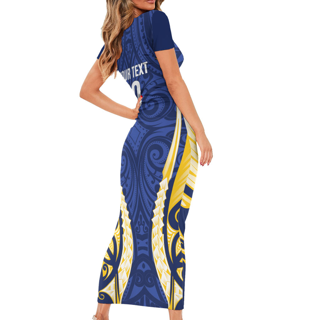 Bay of Plenty 2026 Rugby Custom Family Matching Short Sleeve Bodycon Dress and Hawaiian Shirt NZ Maori Silver Fern LT14 - Polynesian Pride