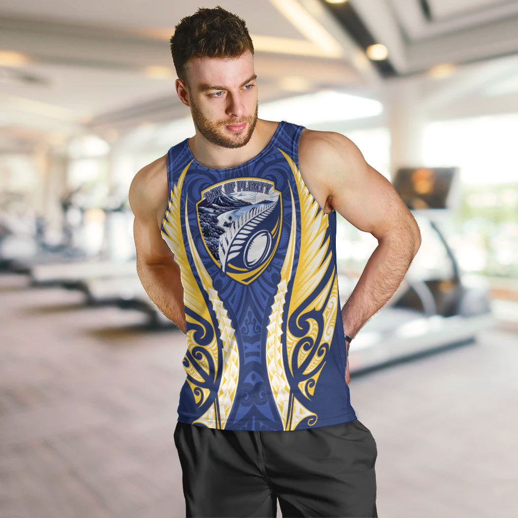 Bay of Plenty 2026 Rugby Custom Men Tank Top NZ Maori Silver Fern LT14 Blue - Polynesian Pride