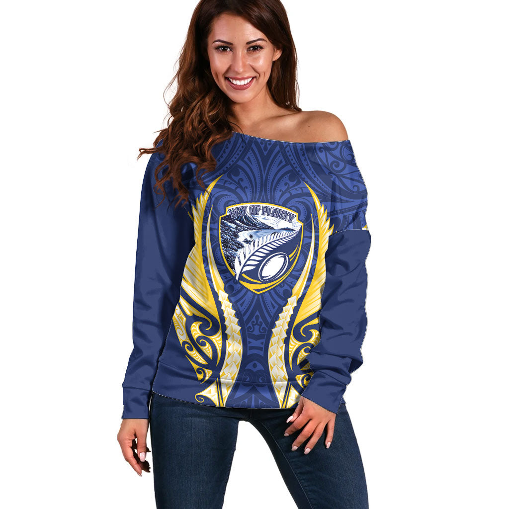 Bay of Plenty 2026 Rugby Custom Off Shoulder Sweater NZ Maori Silver Fern