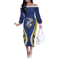 Bay of Plenty 2026 Rugby Custom Off The Shoulder Long Sleeve Dress NZ Maori Silver Fern