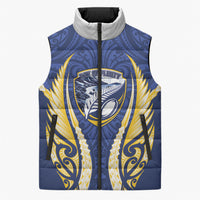 Bay of Plenty 2026 Rugby Custom Sleeveless Puffer Jacket NZ Maori Silver Fern LT14 Unisex Blue - Polynesian Pride