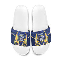 Bay of Plenty 2026 Rugby Custom Slide Sandals NZ Maori Silver Fern LT14 Blue - Polynesian Pride