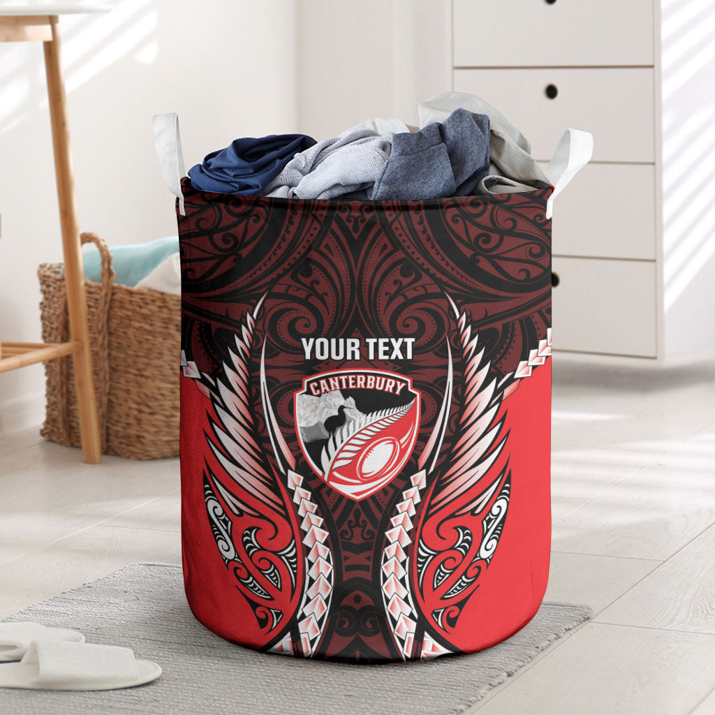 Canterbury 2026 Rugby Custom Laundry Basket NZ Maori Silver Fern LT14 Red - Polynesian Pride