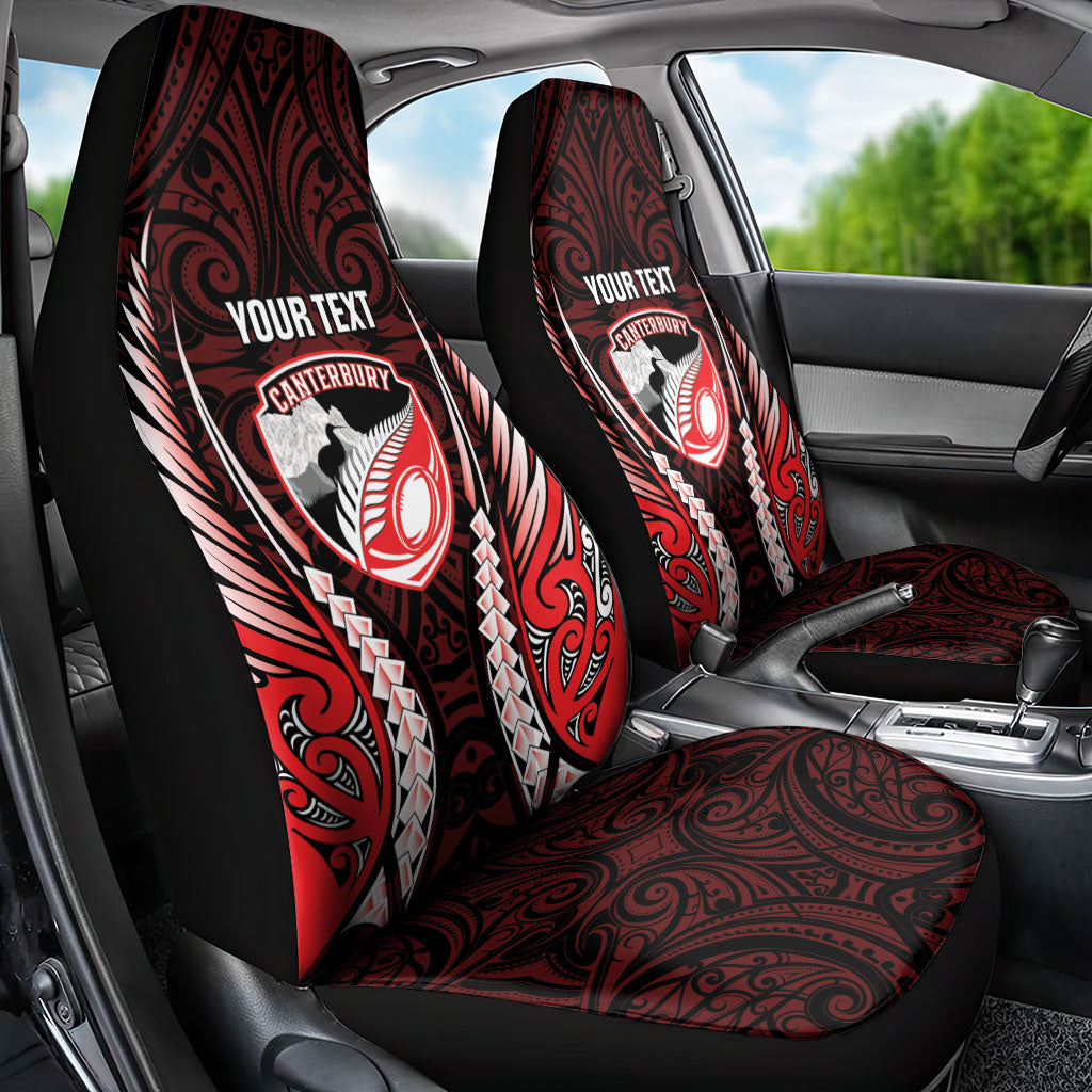 Canterbury 2026 Rugby Custom Car Seat Cover NZ Maori Silver Fern