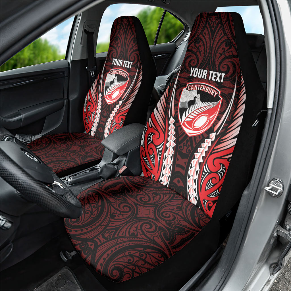 Canterbury 2026 Rugby Custom Car Seat Cover NZ Maori Silver Fern