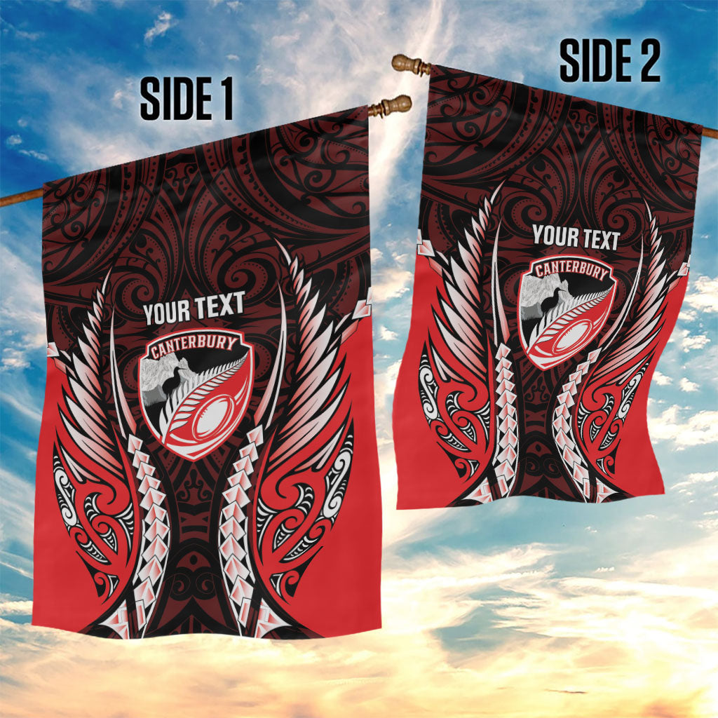 Canterbury 2026 Rugby Custom Garden Flag NZ Maori Silver Fern