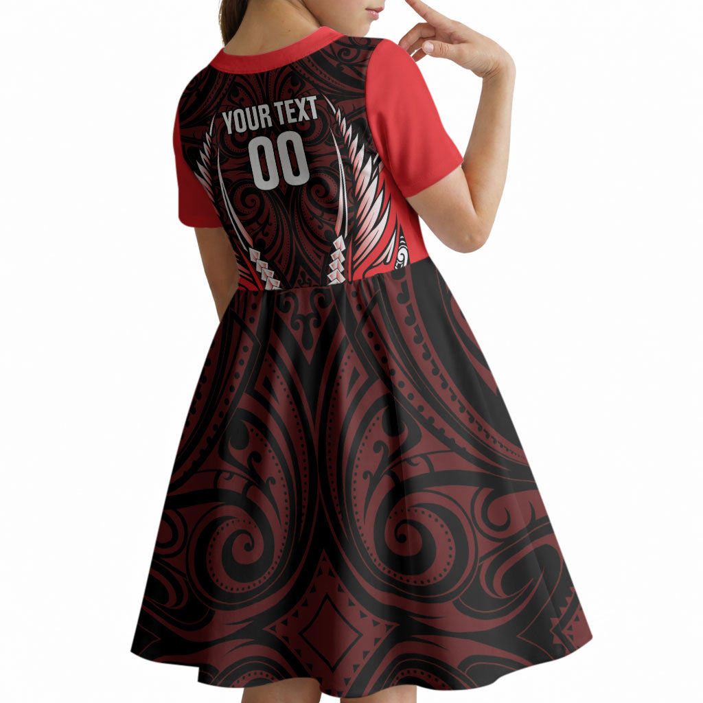 Canterbury 2026 Rugby Custom Kid Short Sleeve Dress NZ Maori Silver Fern LT14 - Polynesian Pride