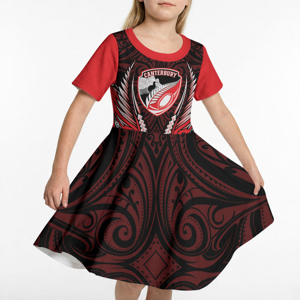 Canterbury 2026 Rugby Custom Kid Short Sleeve Dress NZ Maori Silver Fern LT14 - Polynesian Pride