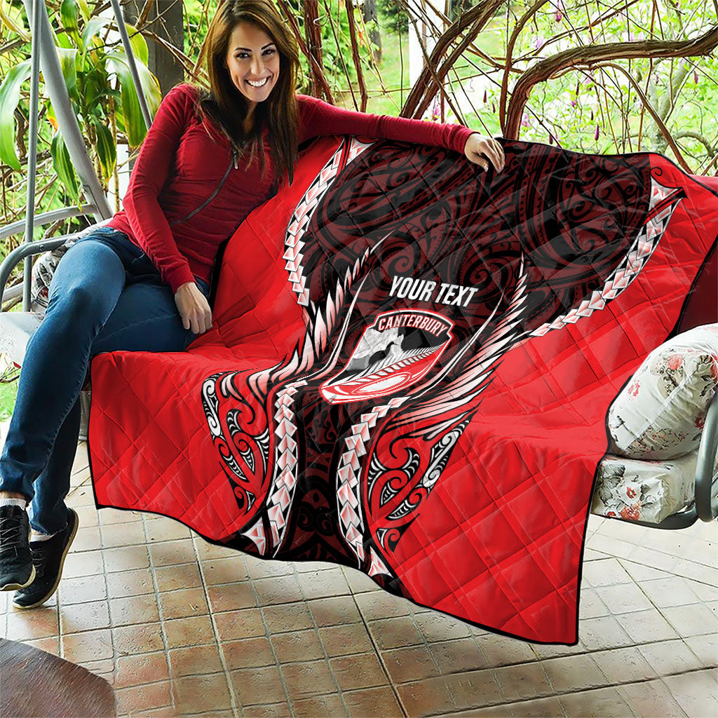 Canterbury 2026 Rugby Custom Quilt NZ Maori Silver Fern