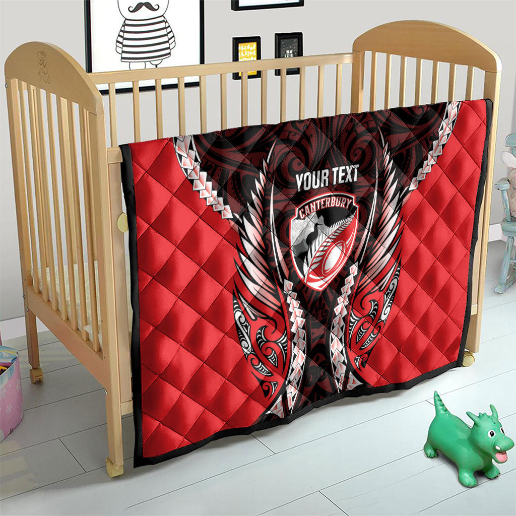Canterbury 2026 Rugby Custom Quilt NZ Maori Silver Fern