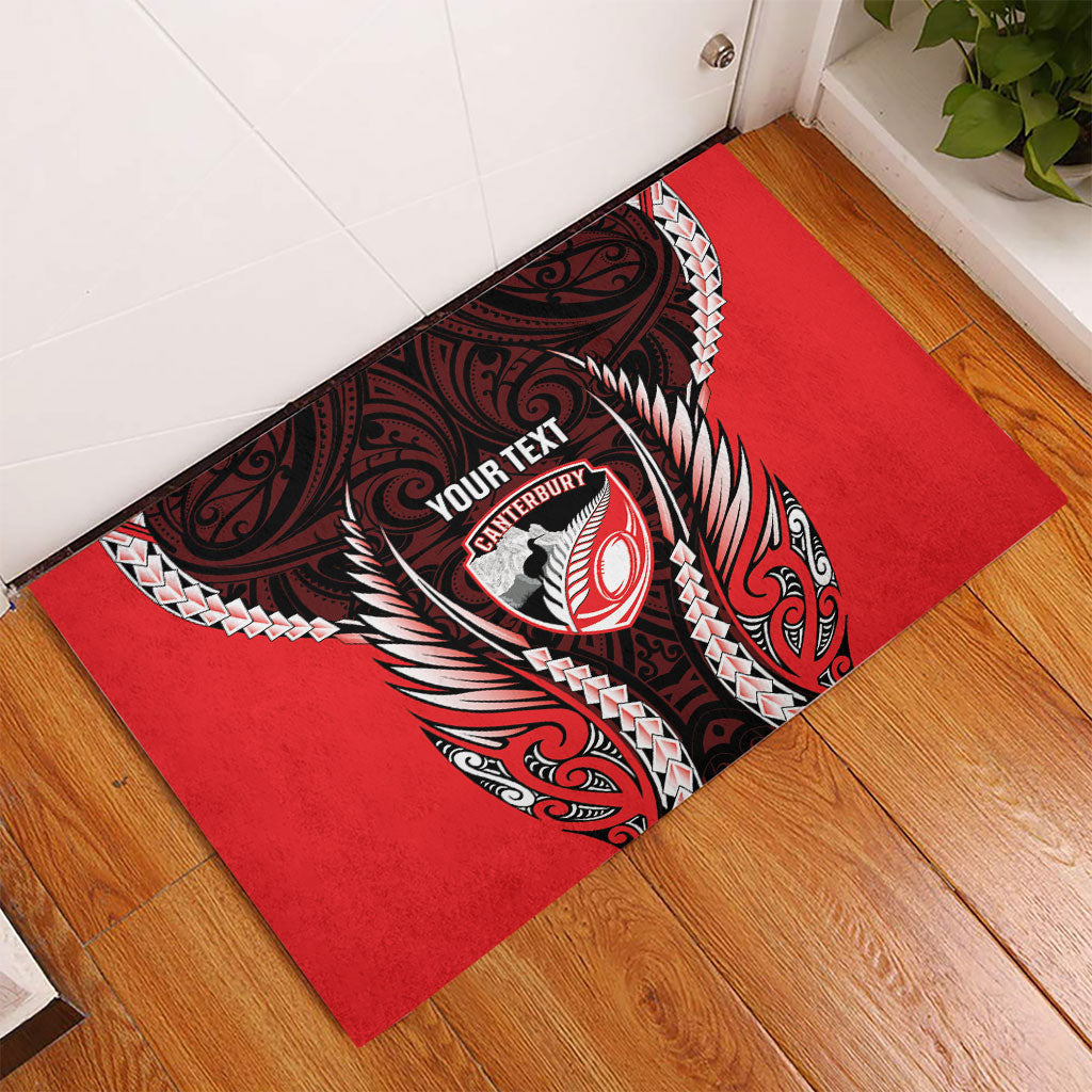 Canterbury 2026 Rugby Custom Rubber Doormat NZ Maori Silver Fern