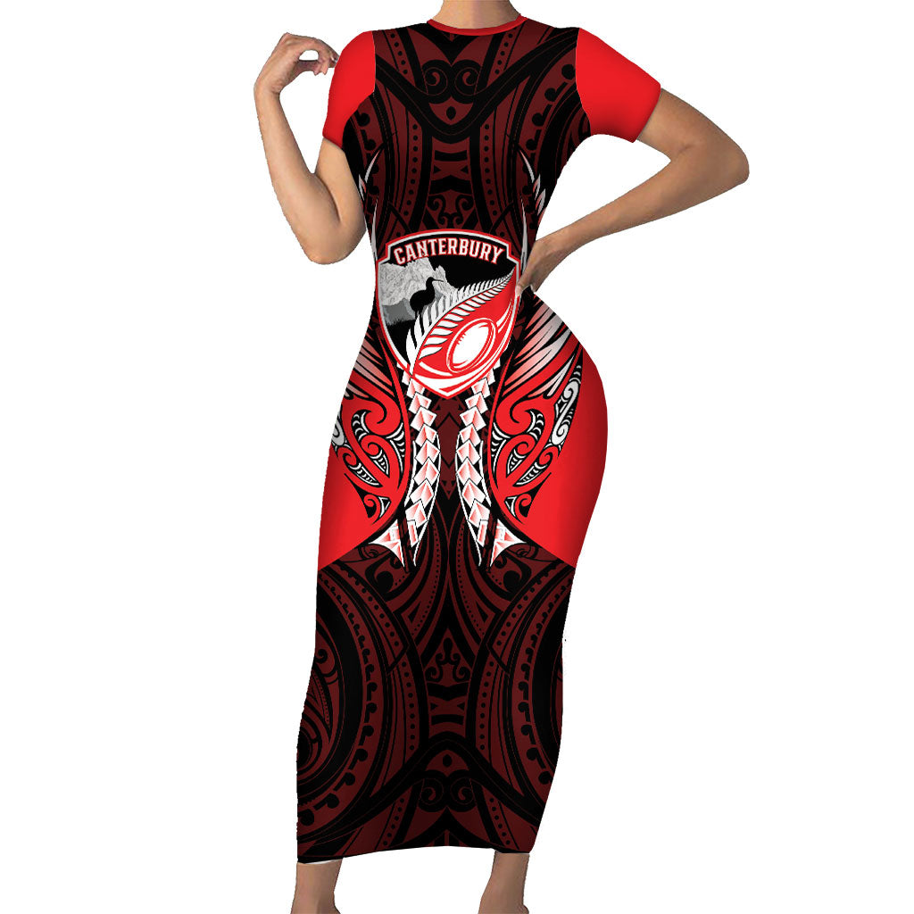 Canterbury 2026 Rugby Custom Short Sleeve Bodycon Dress NZ Maori Silver Fern
