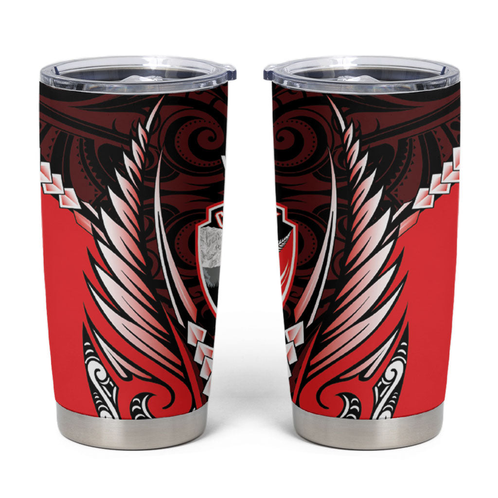 Canterbury 2026 Rugby Custom Tumbler Cup NZ Maori Silver Fern LT14 Red - Polynesian Pride