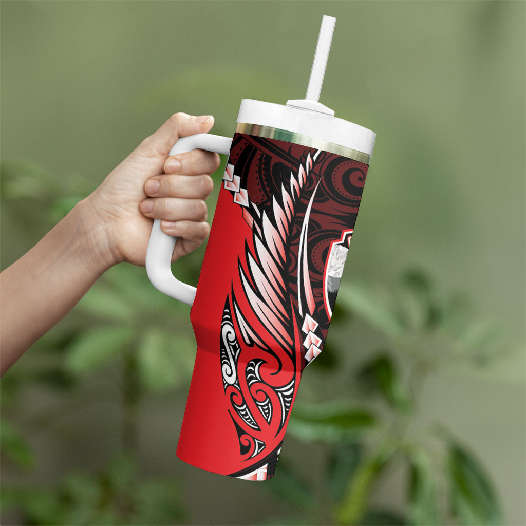 Canterbury 2026 Rugby Custom Tumbler With Handle NZ Maori Silver Fern LT14 - Polynesian Pride