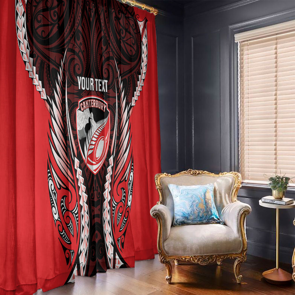 Canterbury 2026 Rugby Custom Window Curtain NZ Maori Silver Fern LT14 - Polynesian Pride
