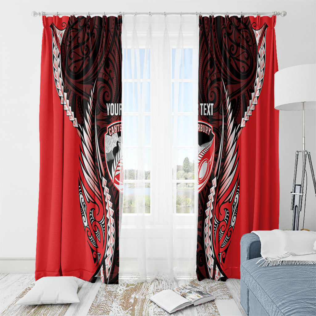 Canterbury 2026 Rugby Custom Window Curtain NZ Maori Silver Fern LT14 - Polynesian Pride