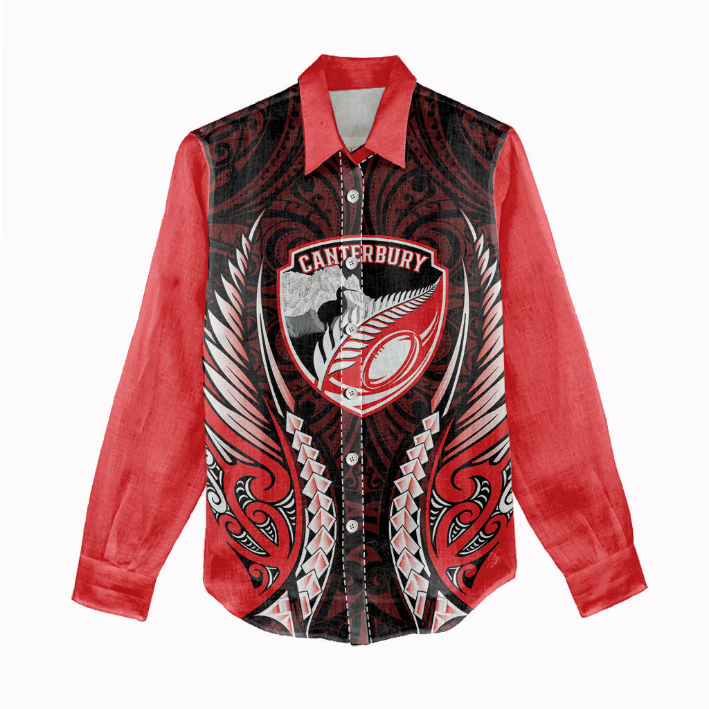 Canterbury 2026 Rugby Custom Women Casual Shirt NZ Maori Silver Fern