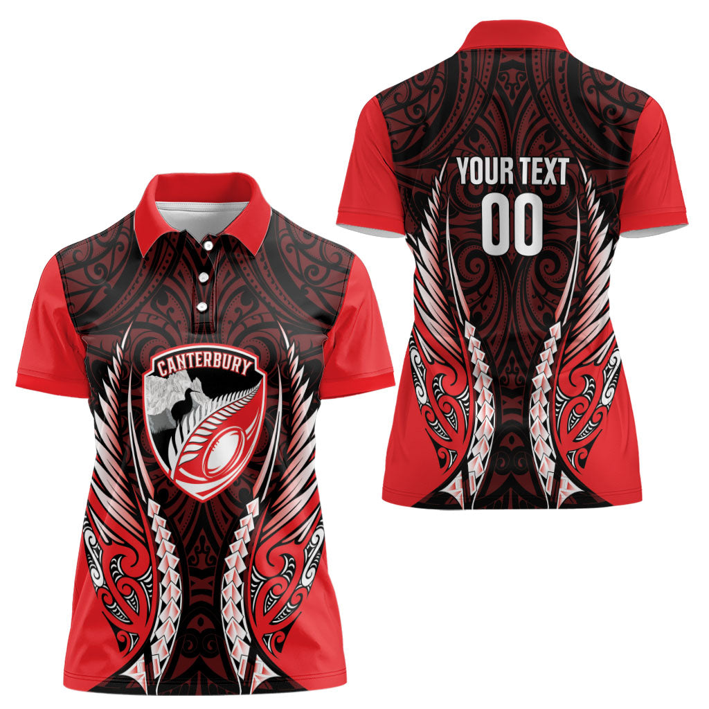 Canterbury 2026 Rugby Custom Women Polo Shirt NZ Maori Silver Fern LT14 - Polynesian Pride