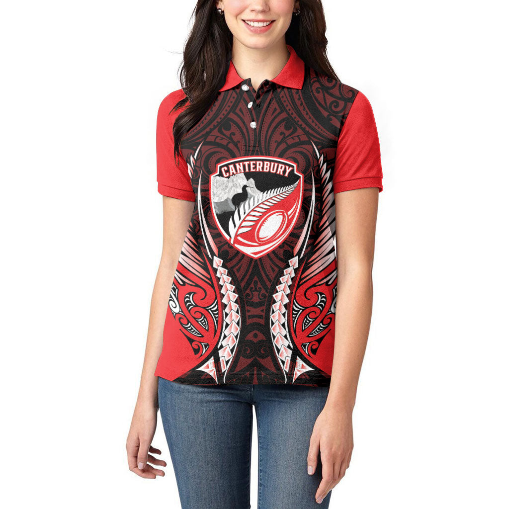 Canterbury 2026 Rugby Custom Women Polo Shirt NZ Maori Silver Fern LT14 - Polynesian Pride