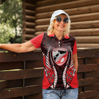 Canterbury 2026 Rugby Custom Women Polo Shirt NZ Maori Silver Fern LT14 - Polynesian Pride