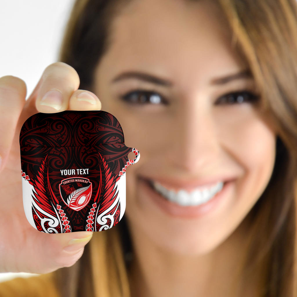 Counties Manukau 2026 Rugby Custom AirPods Case NZ Maori Silver Fern LT14 - Polynesian Pride
