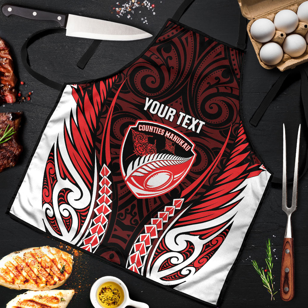 Counties Manukau 2026 Rugby Custom Apron NZ Maori Silver Fern