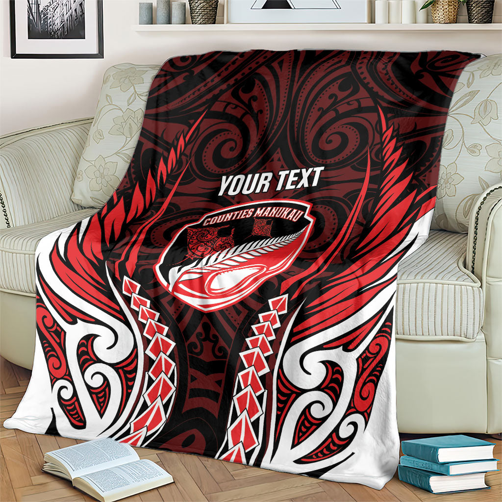 Counties Manukau 2026 Rugby Custom Blanket NZ Maori Silver Fern