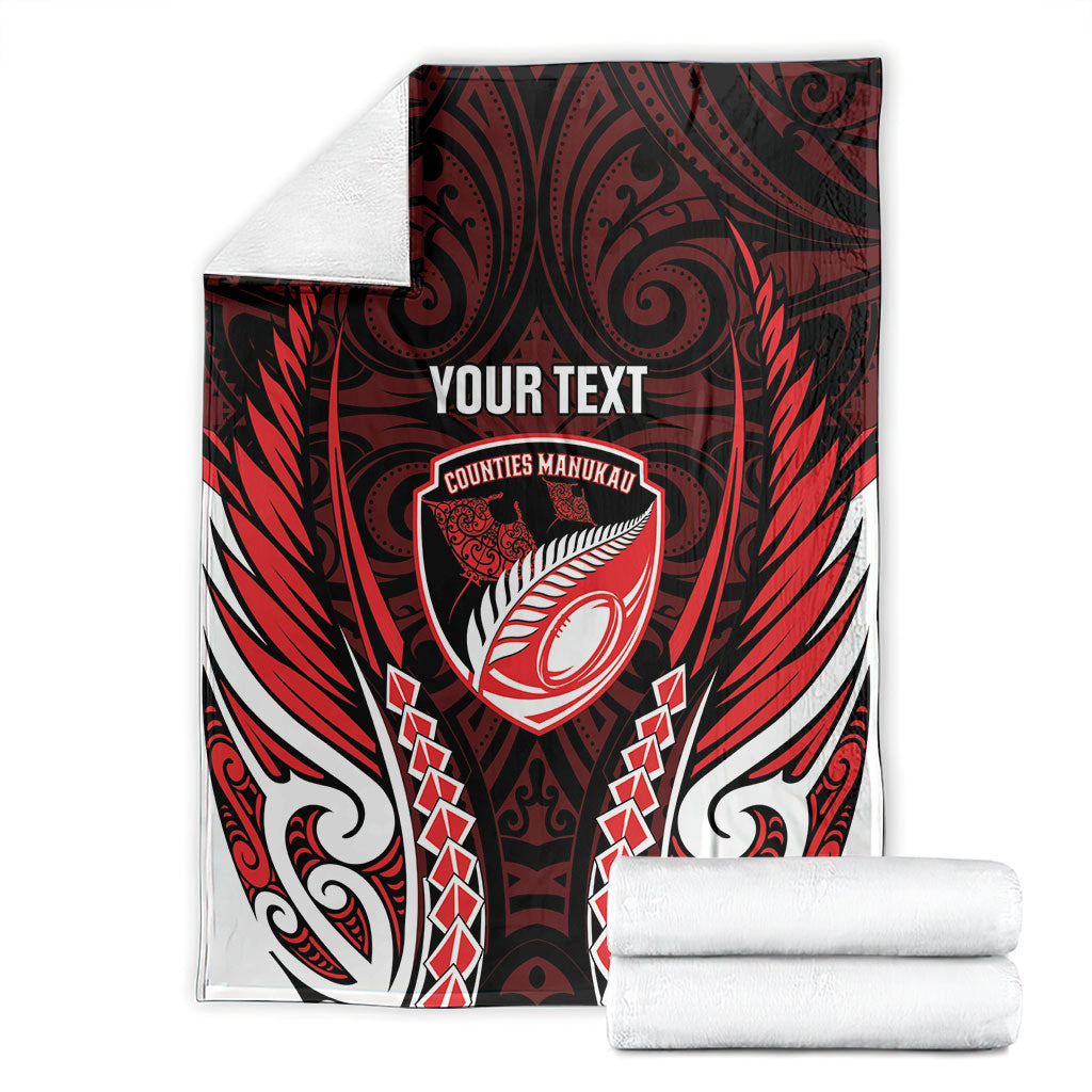 Counties Manukau 2026 Rugby Custom Blanket NZ Maori Silver Fern