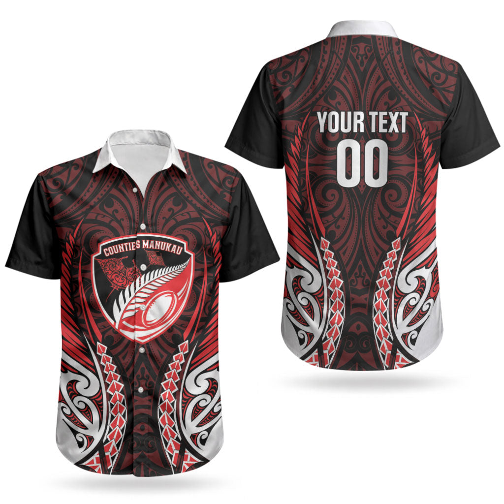 Counties Manukau 2026 Rugby Custom Couples Matching Off Shoulder Short Dress and Hawaiian Shirt NZ Maori Silver Fern LT14 - Polynesian Pride