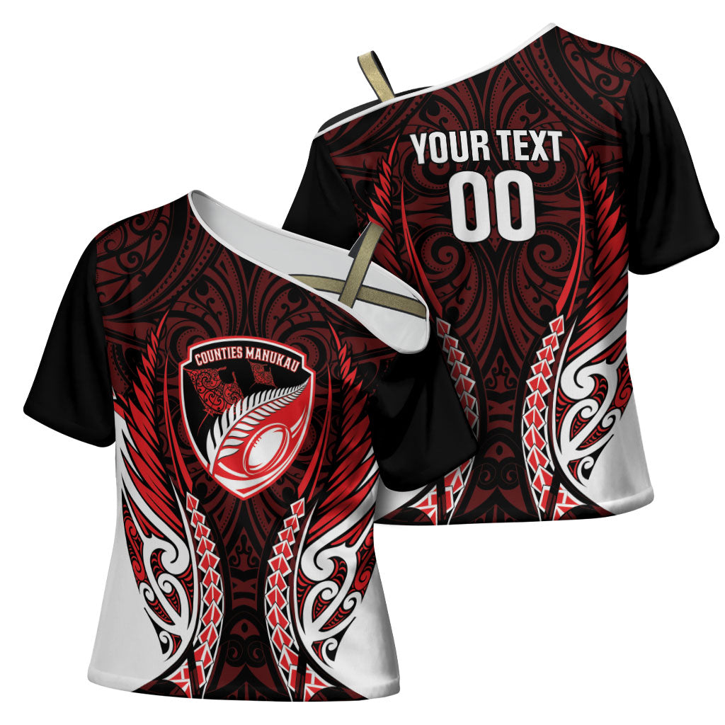 Counties Manukau 2026 Rugby Custom Cross Shoulder Shirt NZ Maori Silver Fern