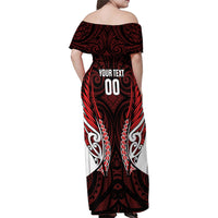 Counties Manukau 2026 Rugby Custom Family Matching Off Shoulder Maxi Dress and Hawaiian Shirt NZ Maori Silver Fern LT14 - Polynesian Pride