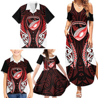 Counties Manukau 2026 Rugby Custom Family Matching Summer Maxi Dress and Hawaiian Shirt NZ Maori Silver Fern LT14 - Polynesian Pride