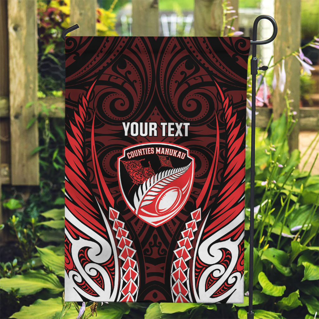 Counties Manukau 2026 Rugby Custom Garden Flag NZ Maori Silver Fern LT14 Garden Flag Red - Polynesian Pride