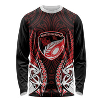 Counties Manukau 2026 Rugby Custom Long Sleeve Shirt NZ Maori Silver Fern LT14 Unisex Red - Polynesian Pride