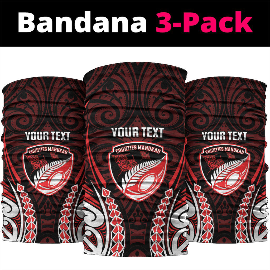 Counties Manukau 2026 Rugby Custom Neck Gaiter NZ Maori Silver Fern