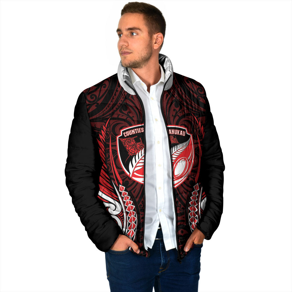 Counties Manukau 2026 Rugby Custom Padded Jacket NZ Maori Silver Fern