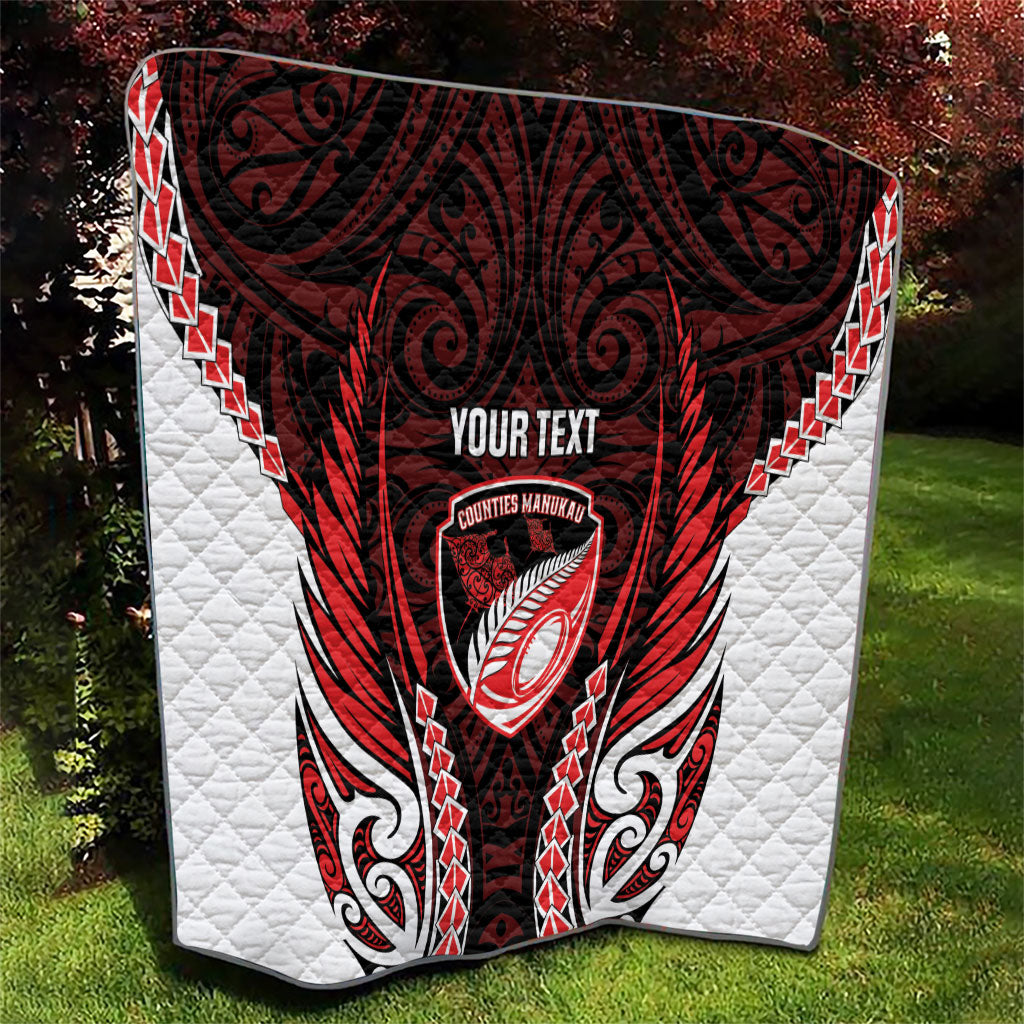 Counties Manukau 2026 Rugby Custom Quilt NZ Maori Silver Fern LT14 - Polynesian Pride