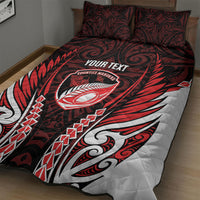 Counties Manukau 2026 Rugby Custom Quilt Bed Set NZ Maori Silver Fern LT14 - Polynesian Pride