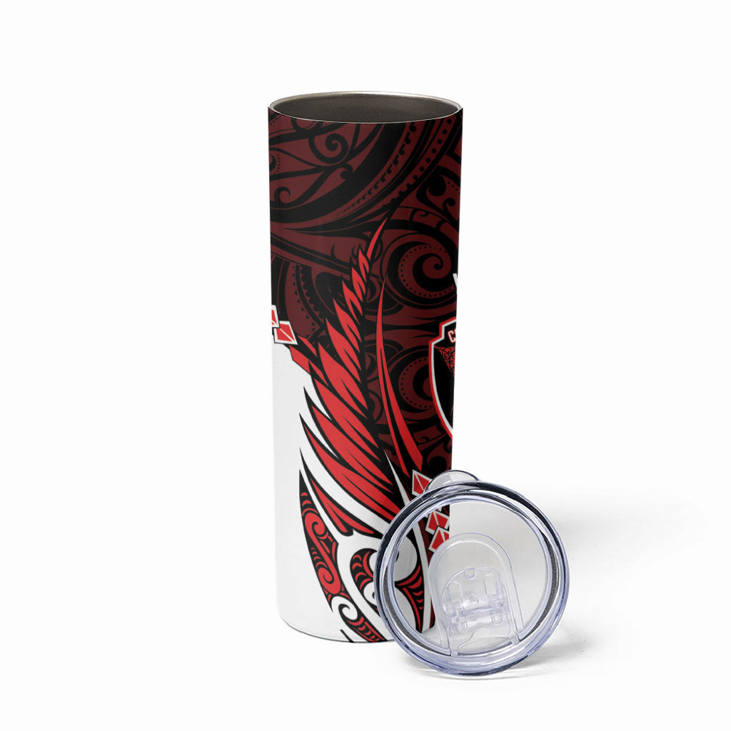Counties Manukau 2026 Rugby Custom Skinny Tumbler NZ Maori Silver Fern
