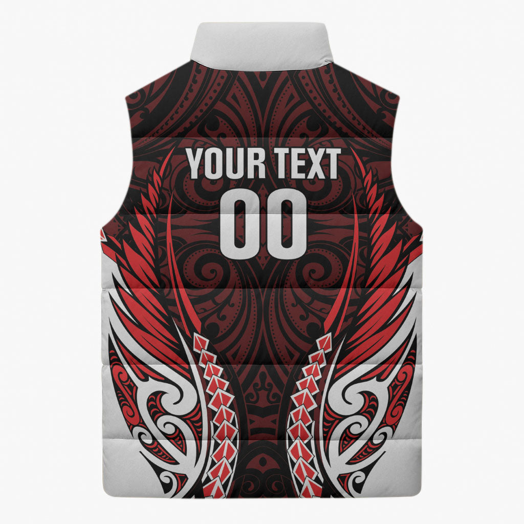 Counties Manukau 2026 Rugby Custom Sleeveless Puffer Jacket NZ Maori Silver Fern