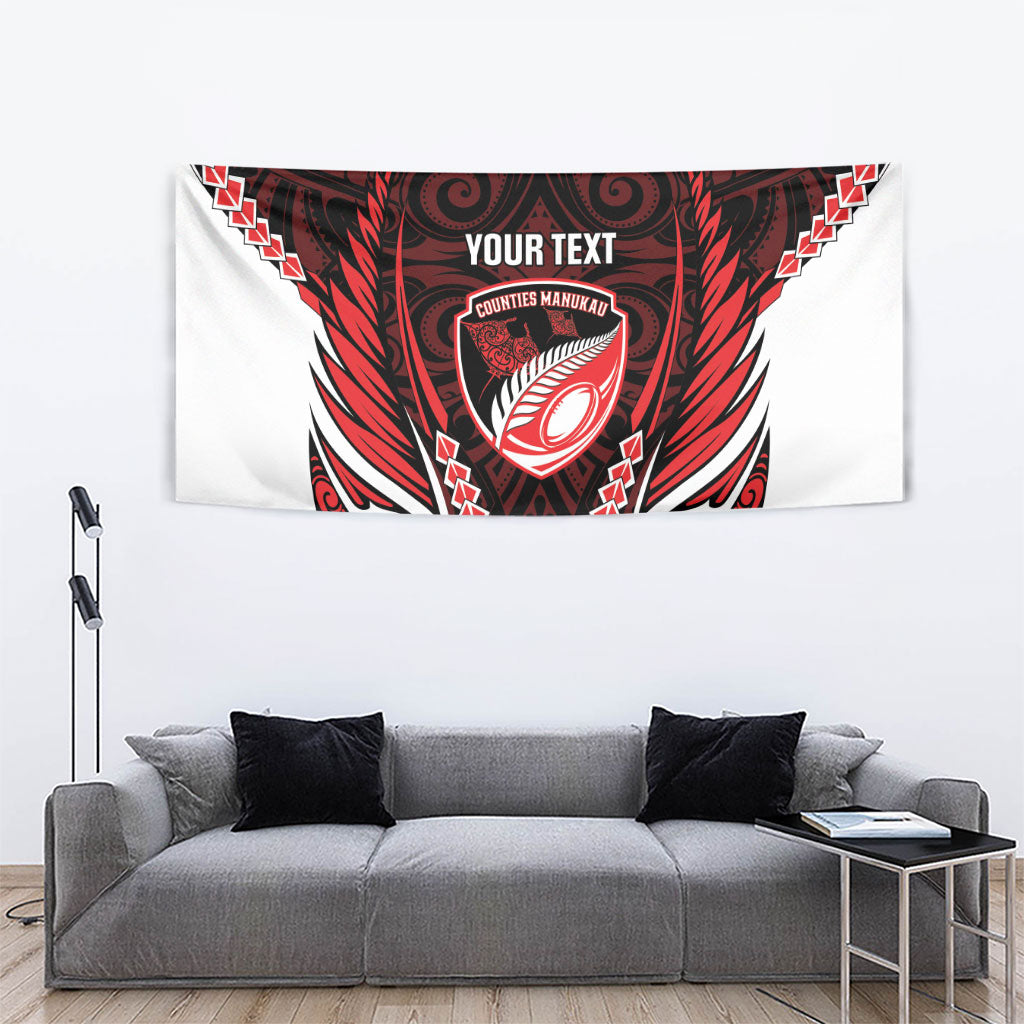 Counties Manukau 2026 Rugby Custom Tapestry NZ Maori Silver Fern