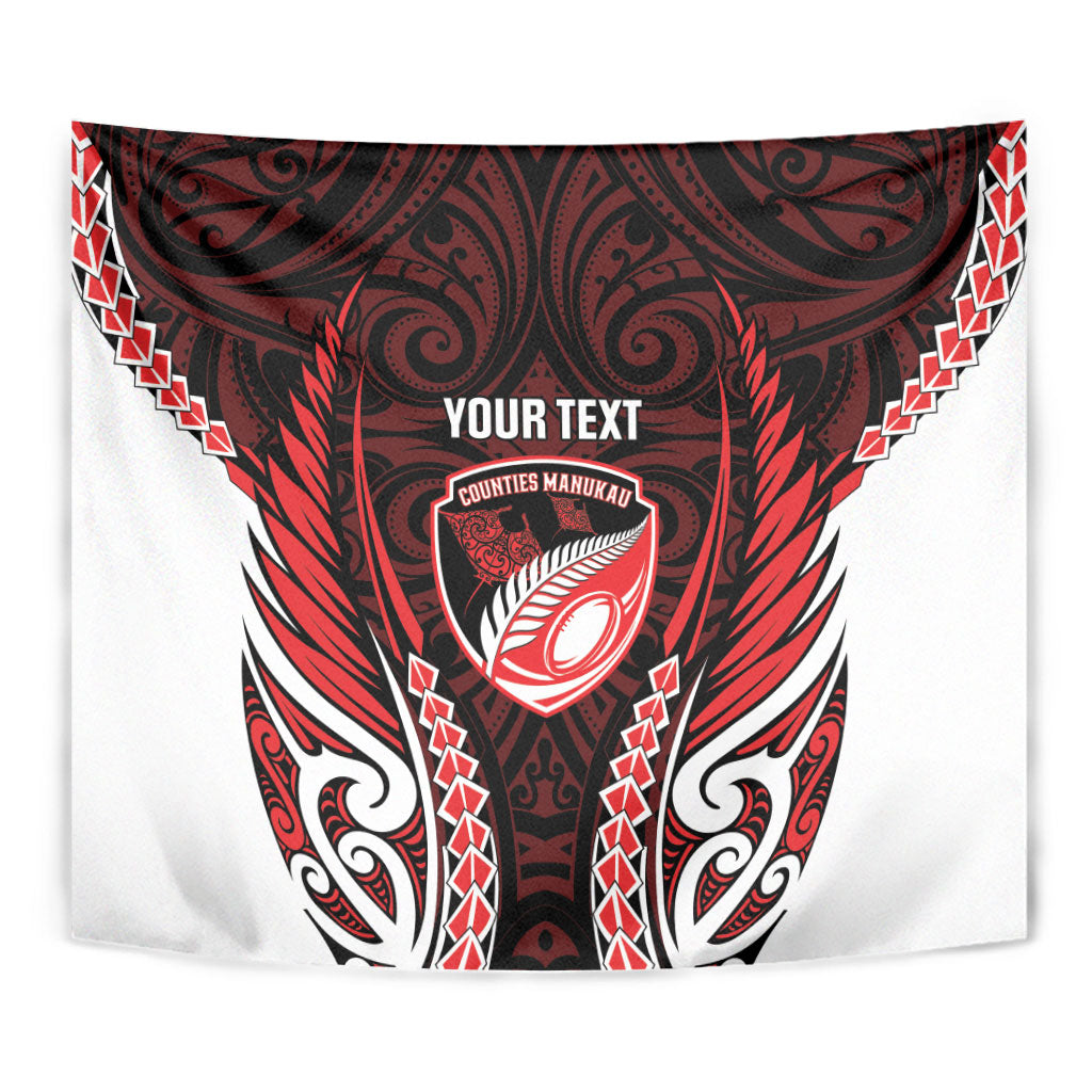 Counties Manukau 2026 Rugby Custom Tapestry NZ Maori Silver Fern