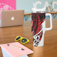 Counties Manukau 2026 Rugby Custom Tumbler With Handle NZ Maori Silver Fern