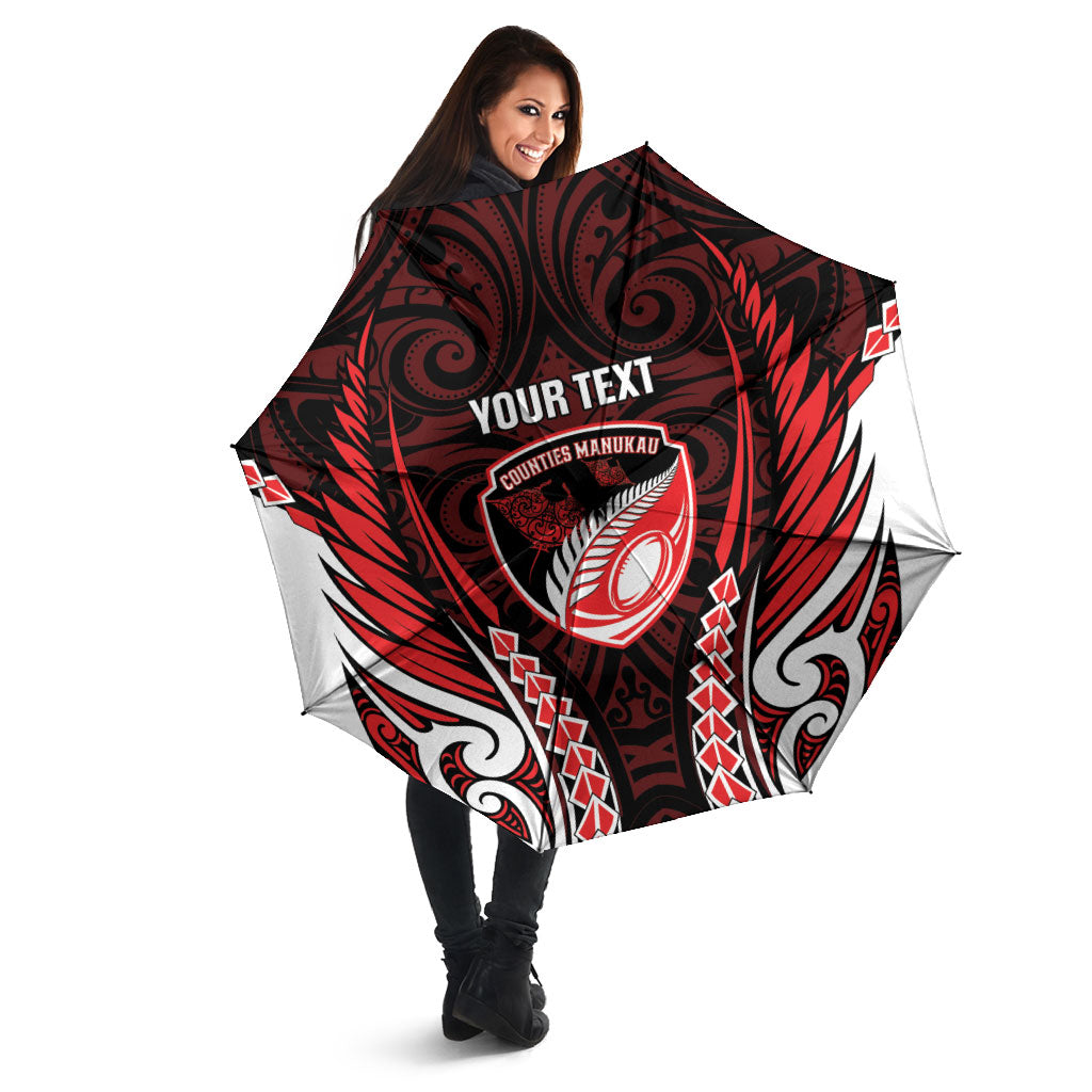 Counties Manukau 2026 Rugby Custom Umbrella NZ Maori Silver Fern LT14 - Polynesian Pride
