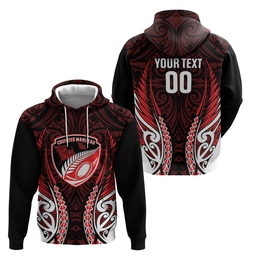 Counties Manukau 2026 Rugby Custom Zip Hoodie NZ Maori Silver Fern