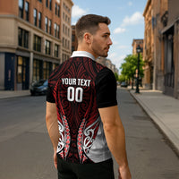 Counties Manukau 2026 Rugby Custom Zipper Polo Shirt NZ Maori Silver Fern