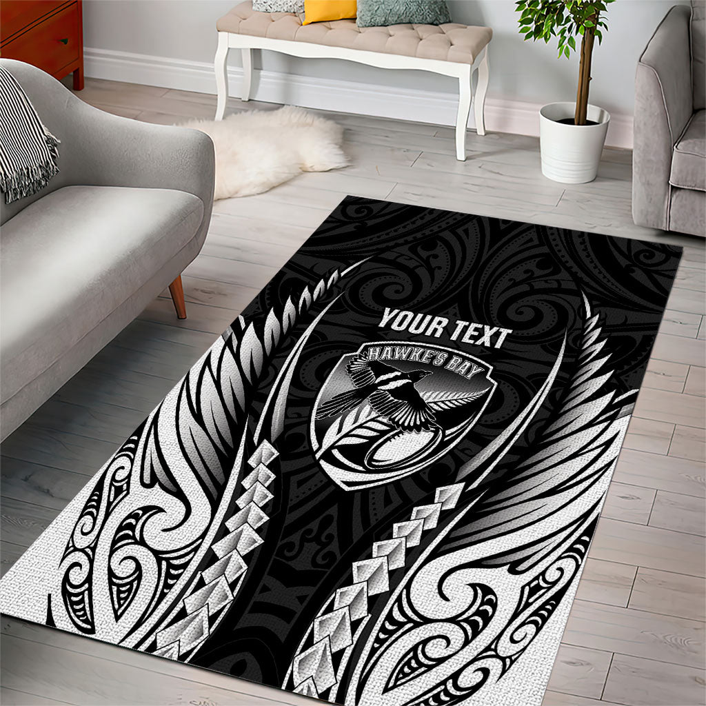 Hawke's Bay 2026 Rugby Custom Area Rug NZ Maori Silver Fern